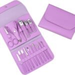 Anubhav Janni 16 In 1 Manicure Kit Purple  Nail Clippers Tools Set in Professional Pedicure Women Men Stainless Steel  Grooming Travel Case Kits set Care Set Cutter Scissors Luxury (Pack Of 1 Pcs)