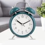 Anubhav Janni Alarm Clock Dark Green Bell Table Metal Frame with Night Backlight Silent Movement for Home Office Bedroom Living Room Heavy Sleepers Loud Adults Clocks Students Decoration (pack of 1) - Image 9