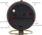 Anubhav Janni Alarm Clock Fancy Black Classic Table Alarm Clock Battery Operated Silent Operation Non-Ticking with Backlight HD Glass Stylish Snooze for Bedroom Home Kitchen Indoor (pack of 1) - Image 5