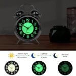 Anubhav Janni Alarm Clock Silver + Radium Big Size Clock Alarm Super Loud for Heavy Sleepers Retro Twin Bell Metal Frame with Night Backlight Function Bedside Luminous Bedroom (pack of 1) - Image 2