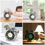 Anubhav Janni Alarm Clock Silver + Radium Big Size Clock Alarm Super Loud for Heavy Sleepers Retro Twin Bell Metal Frame with Night Backlight Function Bedside Luminous Bedroom (pack of 1) - Image 5