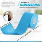 Anubhav Janni Kinesiology Blue Tape for Physiotherapy Sports Injury Pain Relief Muscle Shoulder Wings Arms Ankle Athletic All Body Exercise Support Professional Tape Blue 5M x 5CM Roll (pack of 1) - Image 3