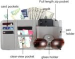 Anubhav Janni Car Sun Visor Organizer PU Leather Multi-Pocket Storage Holder for Sunglasses Cards Pens Documents Universal Fit with Zipper Pouch Mesh Slot Secure Strap Strap Car (pack of 1) - Image 3