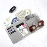 Anubhav Janni Car Sun Visor Organizer PU Leather Multi-Pocket Storage Holder for Sunglasses Cards Pens Documents Universal Fit with Zipper Pouch Mesh Slot Secure Strap Strap Car (pack of 1) - Image 4