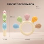 Anubhav Janni Silicone Wooden Baby Teether for BPA-Free Food-Grade Natural Neem Wood Safe Infants Round Shape Chewing Mouthing Sensory Toy Boys Girls Teething Textured Accessory (pack of 1) - Image 2