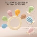 Anubhav Janni Silicone Wooden Baby Teether for BPA-Free Food-Grade Natural Neem Wood Safe Infants Round Shape Chewing Mouthing Sensory Toy Boys Girls Teething Textured Accessory (pack of 1) - Image 3