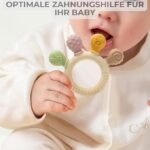 Anubhav Janni Silicone Wooden Baby Teether for BPA-Free Food-Grade Natural Neem Wood Safe Infants Round Shape Chewing Mouthing Sensory Toy Boys Girls Teething Textured Accessory (pack of 1) - Image 5