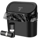 Anubhav Janni Car Dustbin with Lid and Bags - Leakproof Mini Garbage Organizer Capacity Small Accessories Dustbin Organizer Container for Office Home car mini car dustbin accessories (pack of 1)