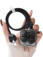 Anubhav Janni Charger Case Cover Bow Protector for Chargers Silicone Cable Saver Sleeve Protective Cute 3D Cartoon USB Adapter Guard Wire Wrap Charging Cord Gadgets (pack of 1) - Image 5
