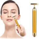 Anubhav Janni Golden Beauty Bar Energy Electric Facial Massage Roller Waterproof Face Skin Care Antiwrinkle Massager Head Tightening Bar Tool Face Cheek Forehead (Pack Of 1 Pcs)