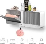 Anubhav Janni Soap Box Double Grid New Creative Wall Mounted Soap Box with Lid Double Grids Draining Rack Bathroom Shower Holder Multi With – Rack Holder Plastic Bar Storage Without (pack of 1) - Image 3