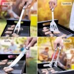 Anubhav Janni 5 pcs BBQ Tool Set Griddle Accessories Kit Exclusive Spatulas Commercial Grade Flat Top Grill Cooking Great for Outdoor and Camping Stainless Steel (pack of 1) - Image 7