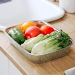 Anubhav Janni Drain Basket with Drip Tray Spoon Holder Drainer for Kitchen Drying Stand Kuda Plate Rack Bartan Over Sink Counter Big Stand Mesh Tangle Fruits Vegetable Washer Rectangle (pack of 1) - Image 2