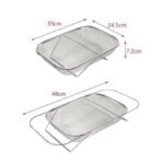 Anubhav Janni Drain Basket with Drip Tray Spoon Holder Drainer for Kitchen Drying Stand Kuda Plate Rack Bartan Over Sink Counter Big Stand Mesh Tangle Fruits Vegetable Washer Rectangle (pack of 1) - Image 9