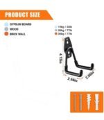 Anubhav Janni Garage Storage Hooks Set Wall-Mounted Utility and Hangers Iron Wall Mount Tool Holder Metal Rubber for Home Chair Ladder Universal Heavy Duty Steel (pack of 1) - Image 3