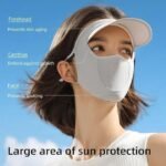 Anubhav Janni New Women Cap With Mask Summer Protection Sun Hat Outdoor Cycling UV Face Cover Scarf Foldable Innovative Cum Masks Silky Cooling Visor for Bike with For Block (pack of 1) - Image 2