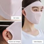 Anubhav Janni New Women Cap With Mask Summer Protection Sun Hat Outdoor Cycling UV Face Cover Scarf Foldable Innovative Cum Masks Silky Cooling Visor for Bike with For Block (pack of 1) - Image 3