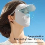 Anubhav Janni New Women Cap With Mask Summer Protection Sun Hat Outdoor Cycling UV Face Cover Scarf Foldable Innovative Cum Masks Silky Cooling Visor for Bike with For Block (pack of 1) - Image 4