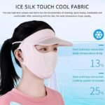 Anubhav Janni New Women Cap With Mask Summer Protection Sun Hat Outdoor Cycling UV Face Cover Scarf Foldable Innovative Cum Masks Silky Cooling Visor for Bike with For Block (pack of 1) - Image 5