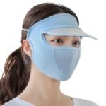 Anubhav Janni New Women Cap With Mask Summer Protection Sun Hat Outdoor Cycling UV Face Cover Scarf Foldable Innovative Cum Masks Silky Cooling Visor for Bike with For Block (pack of 1) - Image 8