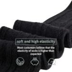 Anubhav Janni Warm Wool Socks Thigh High Black Knitted Thick Thermal Woolen for Women Winter Wear Knee Length Leg Warmers Long Boot Cuffs Cap Stocking For (pack of 1) - Image 6