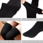 Anubhav Janni Warm Wool Socks Thigh High Black Knitted Thick Thermal Woolen for Women Winter Wear Knee Length Leg Warmers Long Boot Cuffs Cap Stocking For (pack of 1) - Image 7