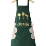 Anubhav Janni Kitchen Apron Green Waterproof Oil-Resistant Bib with Adjustable Neck Strap Pockets Unisex Cooking Baking BBQ for Men Women For Wear Dishwashing Dress Design (pack of 1)