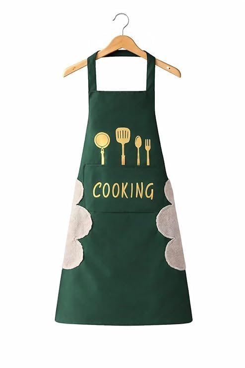 Anubhav Janni Kitchen Apron Green Waterproof Oil-Resistant Bib with Adjustable Neck Strap Pockets Unisex Cooking Baking BBQ for Men Women For Wear Dishwashing Dress Design (pack of 1) Anubhav Janni Kitchen Apron Green Waterproof Oil-Resistant Bib with Adjustable Neck Strap Pockets Unisex Cooking Baking BBQ for Men Women For Wear Dishwashing Dress Design (pack of 1) - Image 1