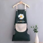 Anubhav Janni Kitchen Apron Green Waterproof Oil-Resistant Bib with Adjustable Neck Strap Pockets Unisex Cooking Baking BBQ for Men Women For Wear Dishwashing Dress Design (pack of 1) - Image 2