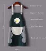 Anubhav Janni Kitchen Apron Green Waterproof Oil-Resistant Bib with Adjustable Neck Strap Pockets Unisex Cooking Baking BBQ for Men Women For Wear Dishwashing Dress Design (pack of 1) - Image 3