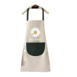 Anubhav Janni Kitchen Apron Cream Waterproof Oil-Resistant Bib with Adjustable Neck Strap Pockets Unisex Cooking Baking BBQ for Men Women For Wear Dishwashing Dress Design (pack of 1)