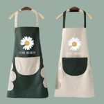 Anubhav Janni Kitchen Apron Cream Waterproof Oil-Resistant Bib with Adjustable Neck Strap Pockets Unisex Cooking Baking BBQ for Men Women For Wear Dishwashing Dress Design (pack of 1) - Image 2