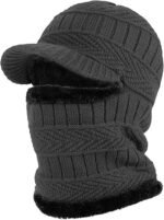 Anubhav Janni Winter Hat Cap and Muffler Knitted Balaclava Hat Warm Cycling Face Covering Warmer Knit Neck Gaiter Adults Free Size Winter Woolen Set Women Beanie with Cover (pack of 1)