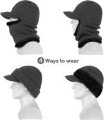 Anubhav Janni Winter Hat Cap and Muffler Knitted Balaclava Hat Warm Cycling Face Covering Warmer Knit Neck Gaiter Adults Free Size Winter Woolen Set Women Beanie with Cover (pack of 1) - Image 4