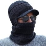 Anubhav Janni Winter Hat Cap and Muffler Knitted Balaclava Hat Warm Cycling Face Covering Warmer Knit Neck Gaiter Adults Free Size Winter Woolen Set Women Beanie with Cover (pack of 1) - Image 5