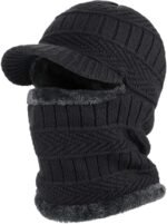 Anubhav Janni Winter Hat Cap and Muffler Knitted Balaclava Hat Warm Cycling Face Covering Warmer Knit Neck Gaiter Adults Free Size Winter Woolen Set Women Beanie with Cover (pack of 1) - Image 7