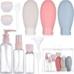Anubhav Janni Travel Bottle Set Bottles for Toiletries Refillable Plastic Containers Dispenser Lid Small Leak Proof Empty Squeeze Kit Toiletries Bag Refillable Lotion Shampoo (Set Of 11 Pcs)