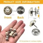 Anubhav Janni 30 Pcs Brooch Buttons Pins Mini Safety Shirt for Saree Dress Blouse and Button Removable No-Sew Cardigan Covers Ideal Sarees Dresses Hats Quick Styling Fixes (pack of 1) - Image 4