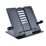 Anubhav Janni Metal Book Stand Black for Table Holder Organizer Portable Metal Desktop Adjustable Foldable Cookbook Recipe Textbook Music Rack Steel Portable Reading Use Student Study (pack of 1)