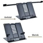 Anubhav Janni Metal Book Stand Black for Table Holder Organizer Portable Metal Desktop Adjustable Foldable Cookbook Recipe Textbook Music Rack Steel Portable Reading Use Student Study (pack of 1) - Image 3