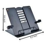 Anubhav Janni Metal Book Stand Black for Table Holder Organizer Portable Metal Desktop Adjustable Foldable Cookbook Recipe Textbook Music Rack Steel Portable Reading Use Student Study (pack of 1) - Image 7