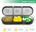 Anubhav Janni 7 Day Travel Medicine Box - Pill Pro 3 Times Organizer Daily Black Storage Case Weekly a Tablets Container For 07 days weekly pill organizer times day (pack of 1) - Image 6