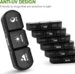 Anubhav Janni 7 Day Travel Medicine Box - Pill Pro 3 Times Organizer Daily Black Storage Case Weekly a Tablets Container For 07 days weekly pill organizer times day (pack of 1) - Image 9