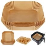 Anubhav Janni Air Fryer Square Paper Dish Liners Parchment Disposable Oil-Proof Sheets for Microwave Non-Stick Liner Free of Bleach Frying Baking Cooking Roasting (pack 1)