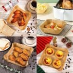 Anubhav Janni Air Fryer Square Paper Dish Liners Parchment Disposable Oil-Proof Sheets for Microwave Non-Stick Liner Free of Bleach Frying Baking Cooking Roasting (pack 1) - Image 2