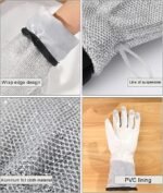 Anubhav Janni Wire Dishwashing Hand Gloves - Stainless Steel Scrubber Glove for Washing Dishes Utensils Machine Washable Reusable Kitchen Non-Scratch Multipurpose Cleaning (pack of 1) - Image 4