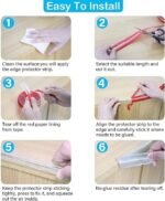 Anubhav Janni Red Baby Safety Tape 3m Silicone Furniture Edge Protector Clear with Backing Corner Guard Strip Easy Installation Marketing Silicon Protection and Child for Desk (pack of 1) - Image 4