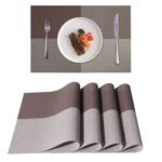 Anubhav Janni Place Mat 4 Khana Brown Placemats Dining Table Mats Material Non Slip Heat Resistant Kitchen mats Washable Durable Table Easy to Cut Set Stain Indoor Outdoor (Set Of 2 Pcs)