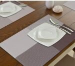 Anubhav Janni Place Mat 4 Khana Brown Placemats Dining Table Mats Material Non Slip Heat Resistant Kitchen mats Washable Durable Table Easy to Cut Set Stain Indoor Outdoor (Set Of 2 Pcs) - Image 3