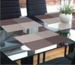 Anubhav Janni Place Mat 4 Khana Brown Placemats Dining Table Mats Material Non Slip Heat Resistant Kitchen mats Washable Durable Table Easy to Cut Set Stain Indoor Outdoor (Set Of 2 Pcs) - Image 6